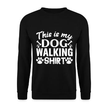 Das ist mein Hund Walking Shirt - Zwei Knochen und - Unisex Pullover - Schwarz - Vorne - Alina (178cm) & Michal (187cm)