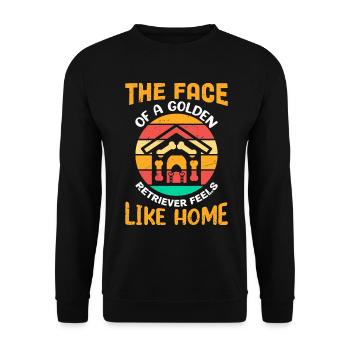 Das Gesicht eines Golden Retrievers fühlt sich wie - Unisex Pullover - Schwarz - Vorne - Alina (178cm) & Michal (187cm)