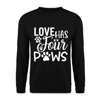 Liebe hat vier Pfoten - Unisex Pullover - Schwarz - Vorne - Alina (178cm) & Michal (187cm)
