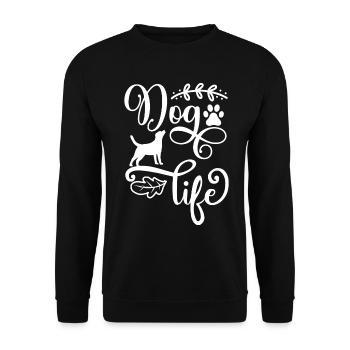 Hundeleben - Hund und Pfote(DO) - Unisex Pullover - Schwarz - Vorne - Alina (178cm) & Michal (187cm)