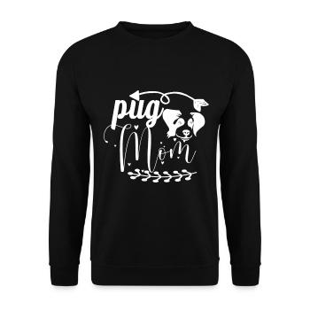 Pug Mama - Arrow - Dog - Hearts - Unisex Sweatshirt - black - Front - Alina (178cm) & Michal (187cm)