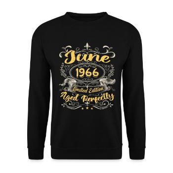 Juin 1966 | Vintage Cadeau 1966 - Sweat-shirt Unisexe - noir - Devant - Alina (178cm) & Michal (187cm)