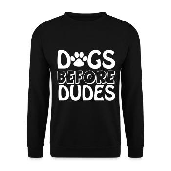 Chiens devant les gars - 1 patte - Sweat-shirt Unisexe - noir - Devant - Alina (178cm) & Michal (187cm)