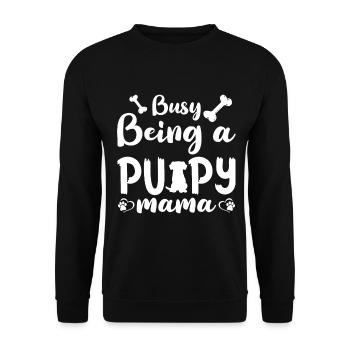 Busy as a puppy mom - Unisex Sweatshirt - black - Front - Alina (178cm) & Michal (187cm)