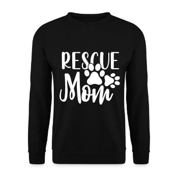 Rescue mom - 2 paws - Unisex Sweatshirt - black - Front - Alina (178cm) & Michal (187cm)