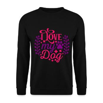 I love my dog - stars and paw - Unisex Sweatshirt - black - Front - Alina (178cm) & Michal (187cm)