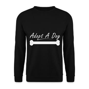 Adoptieren Sie einen Hund - Unisex Pullover - Schwarz - Vorne - Alina (178cm) & Michal (187cm)
