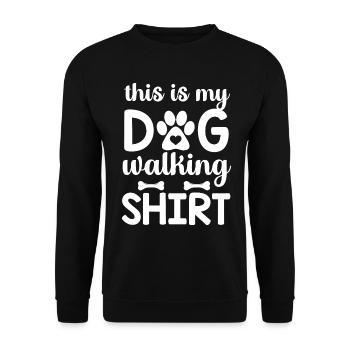 Ceci est ma chemise de randonnée pour chien - patte et os - Sweat-shirt Unisexe - noir - Devant - Alina (178cm) & Michal (187cm)