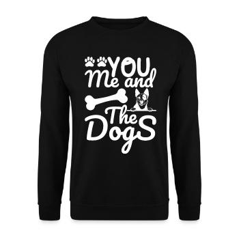 Du, ich und die Hunde - Pfoten - Knochen - Hund - Unisex Pullover - Schwarz - Vorne - Alina (178cm) & Michal (187cm)
