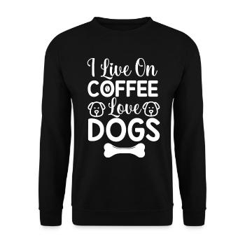 I live on coffee love dogs - Unisex Sweatshirt - black - Front - Alina (178cm) & Michal (187cm)
