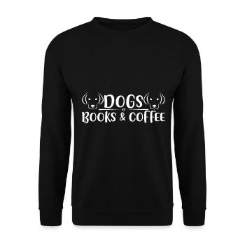 Dogs Books and Coffee - Dogs - Unisex Sweatshirt - black - Front - Alina (178cm) & Michal (187cm)