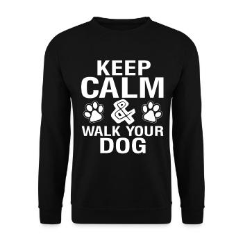Restez calme _ Promener le chien - Sweat-shirt Unisexe - noir - Devant - Alina (178cm) & Michal (187cm)