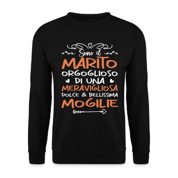 Sono il Marito Orgoglioso di una meravigliosa... - Sweat-shirt Unisexe - noir - Devant - Alina (178cm) & Michal (187cm)