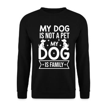 Mon chien n’est pas un animal de compagnie, mon chien est mon chien - Sweat-shirt Unisexe - noir - Devant - Alina (178cm) & Michal (187cm)