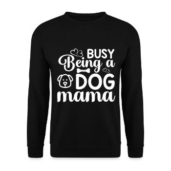 Busy as a dog mom - puppy - Unisex Sweatshirt - black - Front - Alina (178cm) & Michal (187cm)