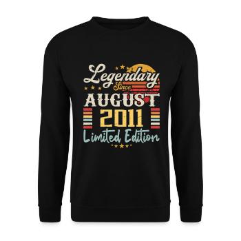 Les légendes sont nées en août 2011 anniversaire - Sweat-shirt Unisexe - noir - Devant - Alina (178cm) & Michal (187cm)
