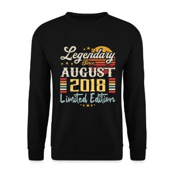 Les légendes sont nées en août 2018 anniversaire - Sweat-shirt Unisexe - noir - Devant - Alina (178cm) & Michal (187cm)