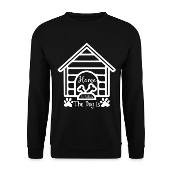 La maison est l’endroit où se trouve le chien - Sweat-shirt Unisexe - noir - Devant - Alina (178cm) & Michal (187cm)