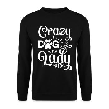 Crazy Dog Lady - Paw - Unisex Sweatshirt - black - Front - Alina (178cm) & Michal (187cm)