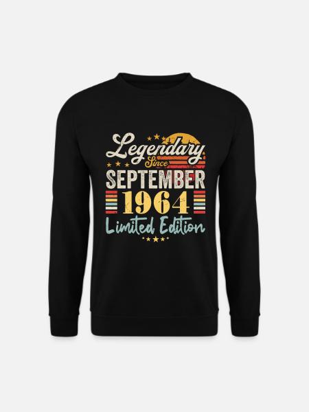 Bildunterschrift September 1964 Jubiläumsgeschenk 1964 - Unisex Pullover - Schwarz