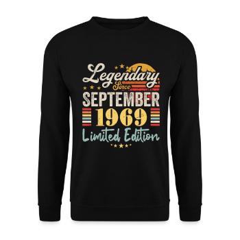 Caption September 1969 Anniversary Gift 1969 - Unisex Sweatshirt - black - Front - Alina (178cm) & Michal (187cm)