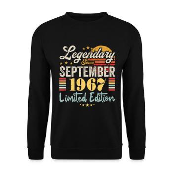Caption September 1967 Anniversary Gift 1967 - Unisex Sweatshirt - black - Front - Alina (178cm) & Michal (187cm)