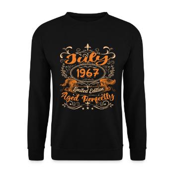 Juillet 1967 Anniversaire Idée Cadeau Vintage 1967 - Sweat-shirt Unisexe - noir - Devant - Alina (178cm) & Michal (187cm)