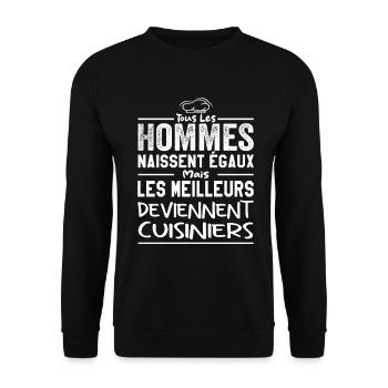 Les meilleurs deviennent cuisiniers - Sweat-shirt Unisexe - noir - Devant - Alina (178cm) & Michal (187cm)