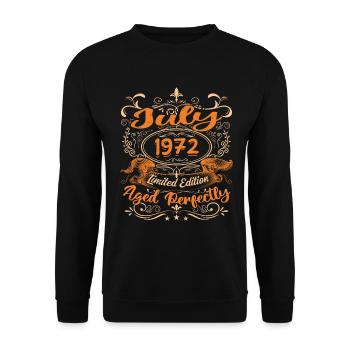 July 1972 Anniversary Vintage Gift Idea 1972 - Unisex Sweatshirt - black - Front - Alina (178cm) & Michal (187cm)