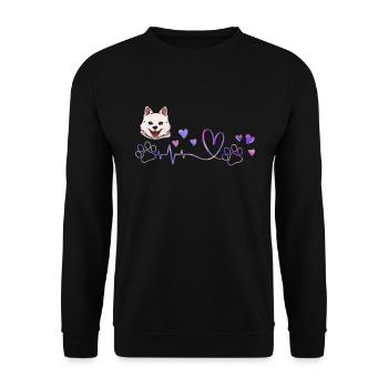 American Eskimo - Unisex Sweatshirt - black - Front - Alina (178cm) & Michal (187cm)