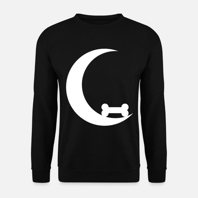 Crescent Moon - Dog Bones - - Unisex Sweatshirt - black