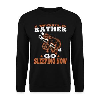 Faultier würde lieber schlafen gehen Faulenzer - Unisex Pullover - Schwarz - Vorne - Alina (178cm) & Michal (187cm)