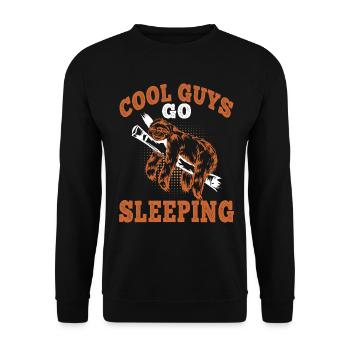Paresseux Les gars cool s’endorment paresseux Paresseux - Sweat-shirt Unisexe - noir - Devant - Alina (178cm) & Michal (187cm)