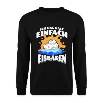 Ich Mag Halt Einfach Eisbären - Unisex Pullover - Schwarz - Vorne - Alina (178cm) & Michal (187cm)