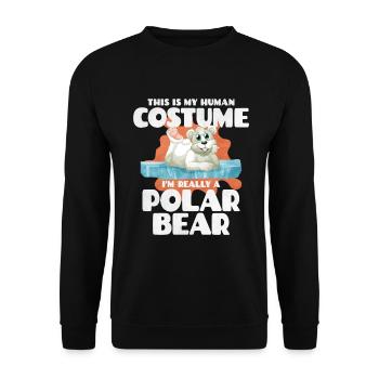 Ours blanc - Sweat-shirt Unisexe - noir - Devant - Alina (178cm) & Michal (187cm)