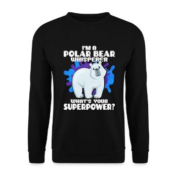 Ours blanc - Sweat-shirt Unisexe - noir - Devant - Alina (178cm) & Michal (187cm)