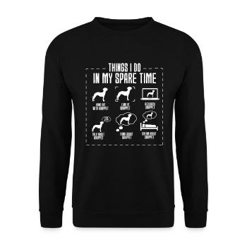 Whippet - Unisex Pullover - Schwarz - Vorne - Alina (178cm) & Michal (187cm)