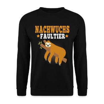 Nachwuchs Faultier Ich geh schlafen faul Faulenzer - Unisex Pullover - Schwarz - Vorne - Alina (178cm) & Michal (187cm)