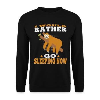 Faultier würde lieber schlafen gehen Faulenzer - Unisex Pullover - Schwarz - Vorne - Alina (178cm) & Michal (187cm)