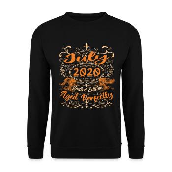 Juli 2020 Jubiläums Vintage Geschenkidee 2020 - Unisex Pullover - Schwarz - Vorne - Alina (178cm) & Michal (187cm)
