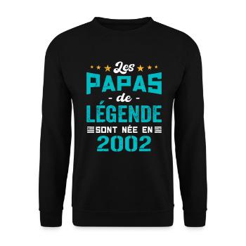 Les Papas De Légende Née En 2002 | Fête Des Pères - Sweat-shirt Unisexe - noir - Devant - Alina (178cm) & Michal (187cm)