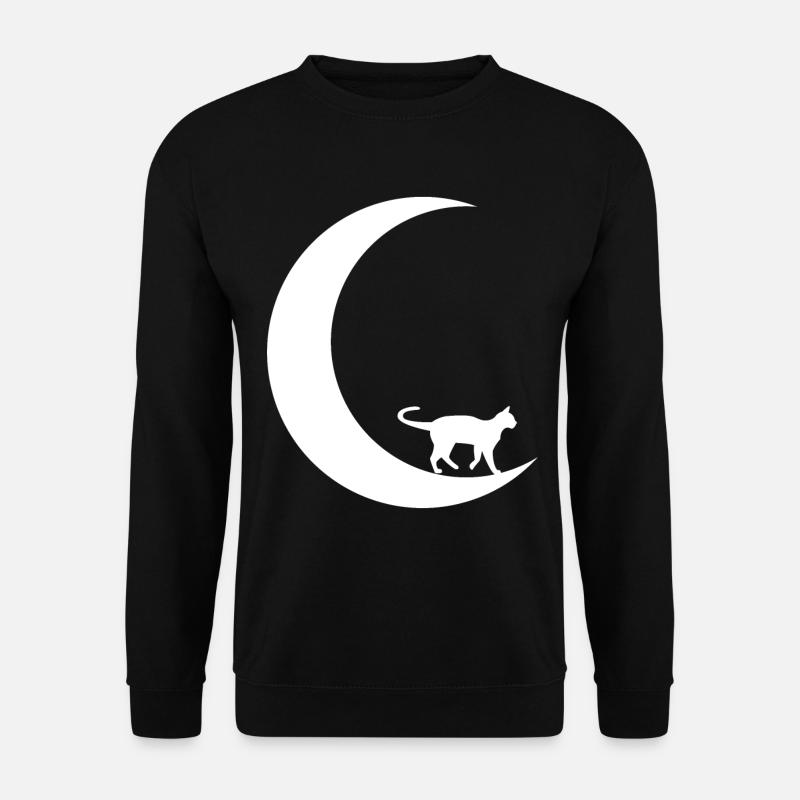Crescent Moon - Cat - - Unisex Sweatshirt - black