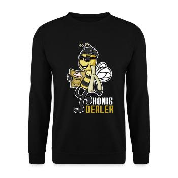Honig Dealer Imker Honig Biene Imkerei Bienenzucht - Unisex Pullover - Schwarz - Vorne - Alina (178cm) & Michal (187cm)