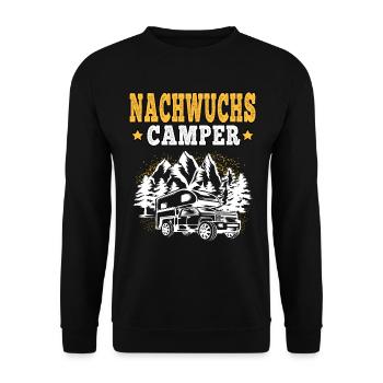 camping Nachwuchs campen Wohnwagen Urlaub - Unisex Pullover - Schwarz - Vorne - Alina (178cm) & Michal (187cm)