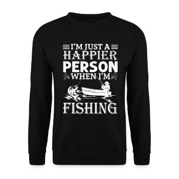 Je suis juste une personne plus heureuse quand je - Sweat-shirt Unisexe - noir - Devant - Alina (178cm) & Michal (187cm)
