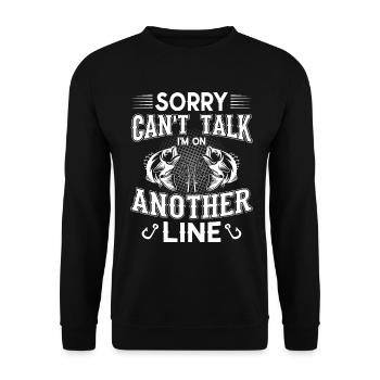 Sorry Can't Talk I'm On Another Line - (2) - Unisex Sweatshirt - black - Front - Alina (178cm) & Michal (187cm)