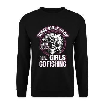 Certaines filles jouent avec des poupées De vraies filles - Sweat-shirt Unisexe - noir - Devant - Alina (178cm) & Michal (187cm)