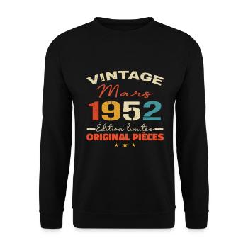 Mars 1952 anniversaire 1952 légendes Mars - Sweat-shirt Unisexe - noir - Devant - Alina (178cm) & Michal (187cm)