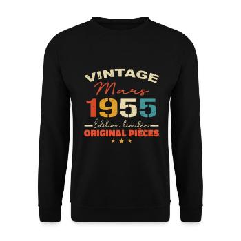 Mars 1955 anniversaire 1955 légendes Mars - Sweat-shirt Unisexe - noir - Devant - Alina (178cm) & Michal (187cm)