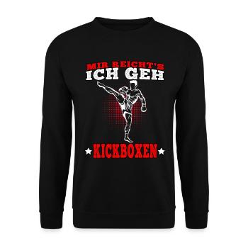 Kickboxer ich geh Kickboxen Muay Thai Kampfsport - Unisex Pullover - Schwarz - Vorne - Alina (178cm) & Michal (187cm)